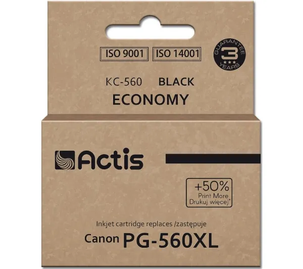 Actis KC-560 Tusz do drukarki Canon, zamiennik PG-560XL; Supreme; 22 ml; czarny. Drukuje więcej o 50% względem OEM.