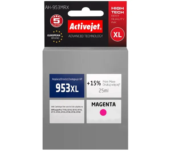 ActiveJet AH-953MRX (zamiennik 953XL) Purpurowy 25 ml