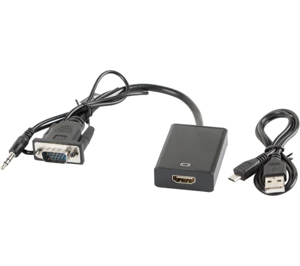 Lanberg AD-0021-BK VGA Jack 3,5mm HDMI