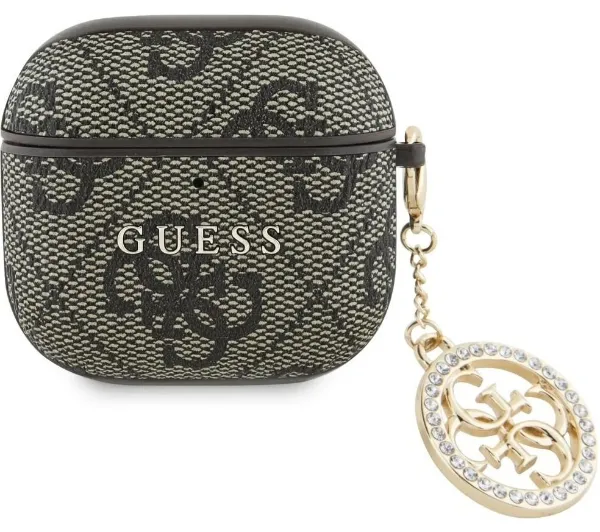 Guess 4G Strass Charm do Apple Airpods 4 Brązowy