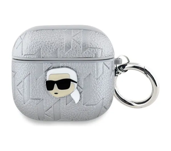 Karl Lagerfeld Monogram Karl Head do Apple AirPods 4 Srebrny