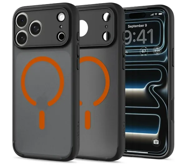 Spigen Ultra Hybrid Mag MagSafe do iPhone 18 Pro Max / 17 Pro Max Czarno-Pomarańczowy