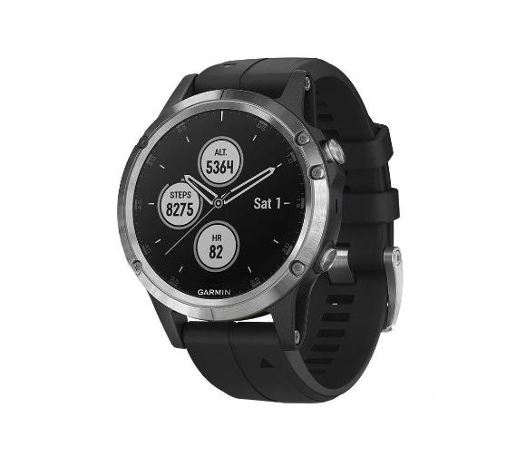 zegarek sportowy Garmin Fenix 5 Plus (srebrny z czarnym paskiem)