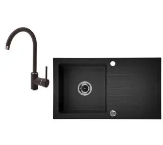 Deante Zorba ZQZV2113 Grafitowy + bateria stojąca Chrom/Grafitowy - DRUGI -30%, ALBO 5-TY ZA 1ZŁ - Kup na Raty - RRSO 0%