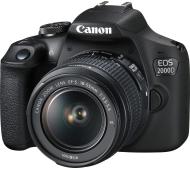 lustrzanka cyfrowa Canon EOS 2000D + EF-S 18-55mm f/3,5-5.6 DC III + torba SB130 + karta 16GB