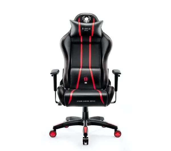 Diablo Chairs X-One 2.0 Normal Size Gamingowy do 136kg Skóra ECO Tkanina Czarno-czerwony
