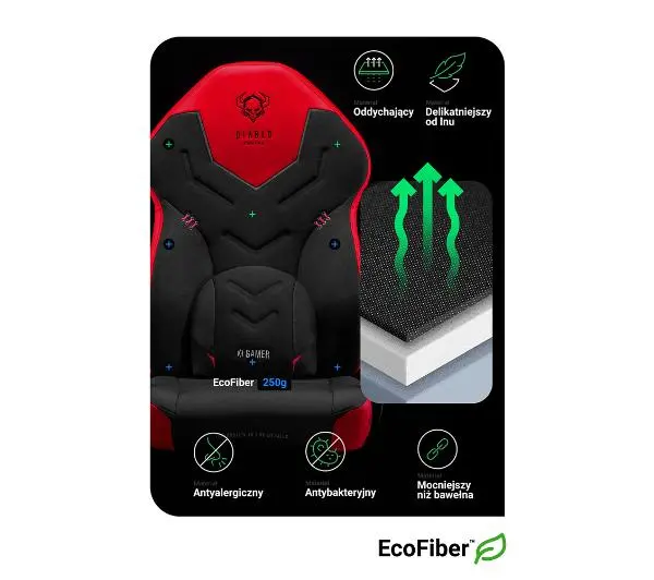 Diablo Chairs X-Gamer 2.0 Normal Size Gamingowy do 150kg Skóra ECO Tkanina Deep red - Kup na Raty - RRSO 0%