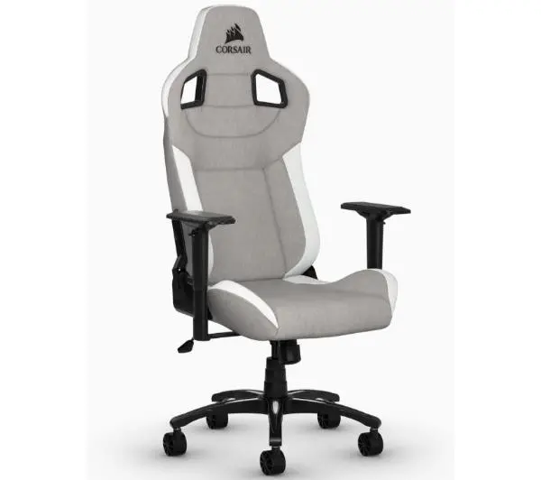 Corsair T3 Rush Gamingowy do 120kg Tkanina Biało-szary - Kup na Raty - RRSO 0%
