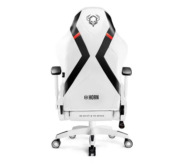 Diablo Chairs X-Horn 2.0 King Size Gamingowy do 180kg Skóra ECO Biało-czarny - Kup na Raty - RRSO 0%