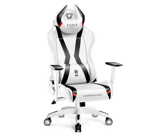 Diablo Chairs X-Horn 2.0 King Size Gamingowy do 180kg Skóra ECO Biało-czarny - Kup na Raty - RRSO 0%