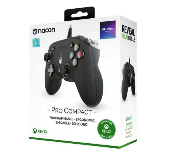 Nacon Xbox Series Compact Pro Controller do Xbox Series X/S, Xbox One, PC Przewodowy Czarny