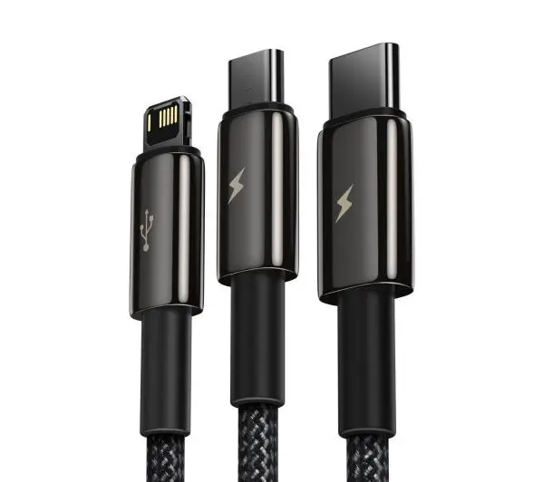 Baseus 3w1 Tungsten Gold 1,5m Czarny