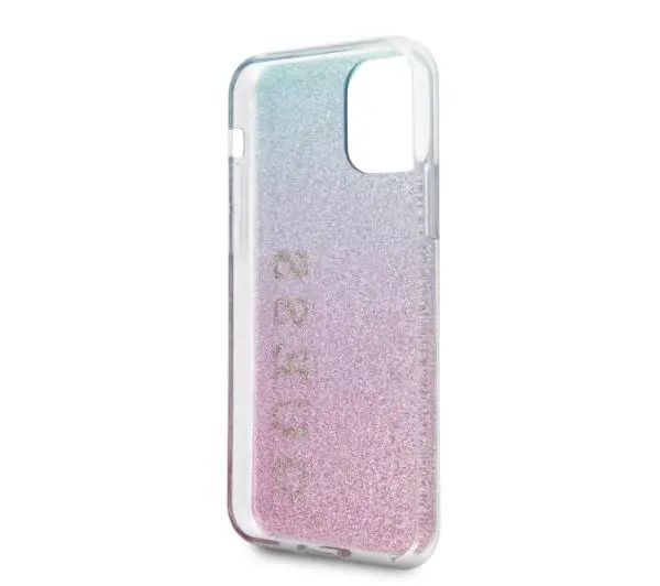 Guess Glitter Gradient GUHCN58PCUGLPBL do iPhone 11 Pro Różowo-niebieski