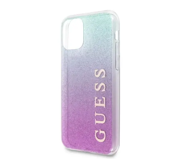 Guess Glitter Gradient GUHCN58PCUGLPBL do iPhone 11 Pro Różowo-niebieski
