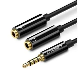 UGREEN AV141 mini jack 3,5mm Do słuchawek z mikrofonem 0,2m Czarny