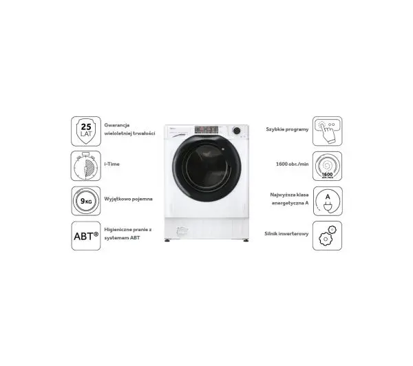 Haier Seria 4 HWQ90B416FWB-S 9kg 1600obr/min - DRUGI -30%, ALBO 5-TY ZA 1ZŁ - Kup na Raty - RRSO 0%