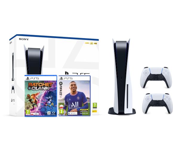 konsola PlayStation 5 Sony PlayStation 5 (PS5) + Ratchet & Clank: Rift Apart + FIFA 22 + DualSense (biały)