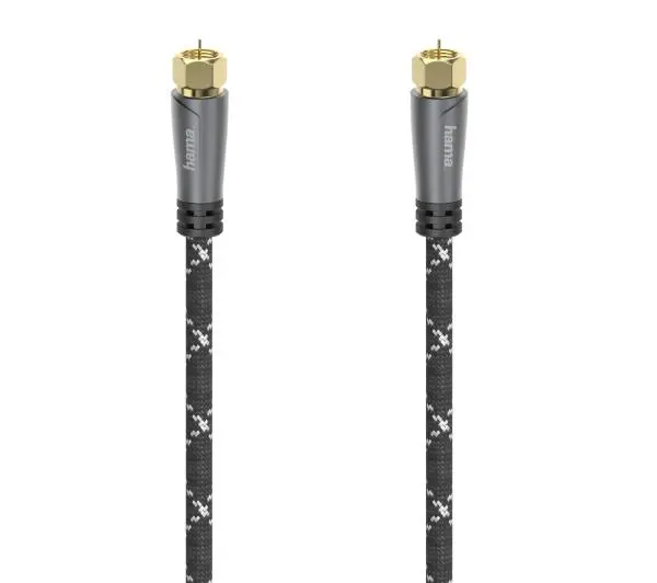 Hama 00205077 Premium wtyk F - wtyk F 120dB 1,5m Czarno-szary