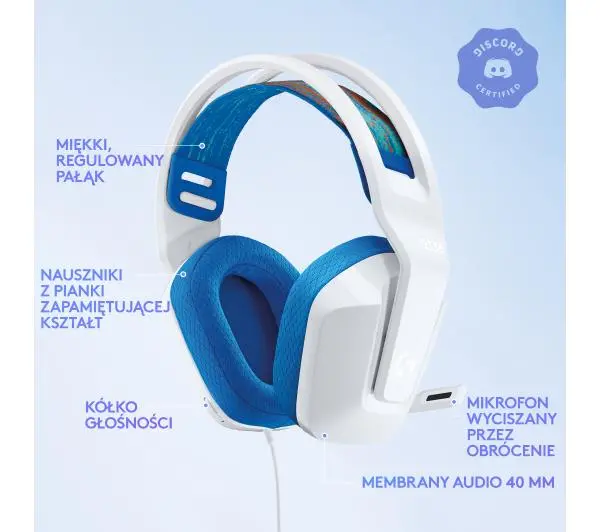 Logitech G335 Nauszne Biały