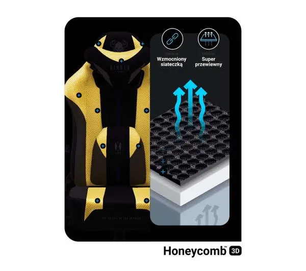 Diablo Chairs X-Player 2.0 Normal Size  Gamingowy do 150kg Skóra ECO Tkanina Dark sunflower  - Kup na Raty - RRSO 0%