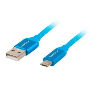 Lanberg USB 2,0 do microUSB QC 3,0 1,8m Niebieski