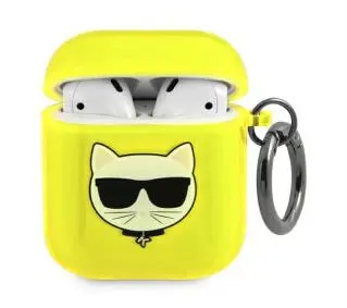 Karl Lagerfeld KLA2UCHFY Choupette Head AirPods Cover Żółty