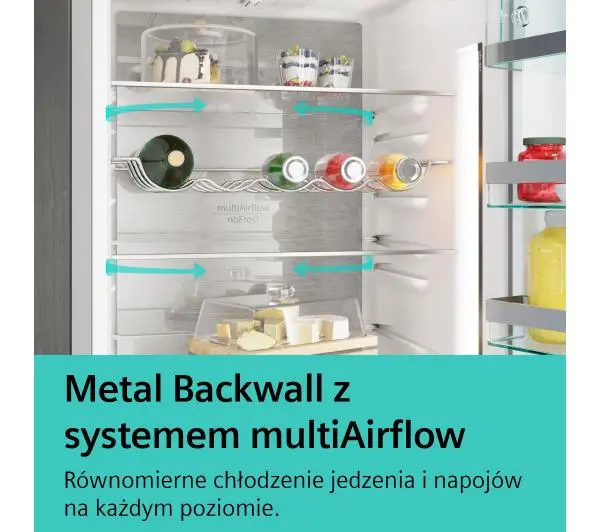 Siemens iQ500 KG49NAIBT Pełny No Frost 203cm Szuflada z kontrolą wilgotności Stal szczotkowana  - Kup na Raty - RRSO 0%