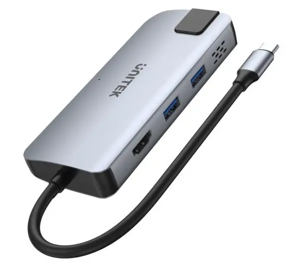 Unitek D1028A, USB-C, 2x USB-A, HDMI, RJ45, PD 100W