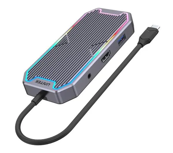 Unitek D1029A, USB-C, HDMI, RJ45, 3,5mm, PD 100W