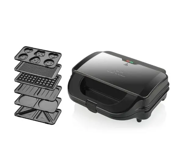 Opiekacze do kanapek - ETA Sorento Plus 6w1 515190000 Trójkąty Gofry Panini Ciastka Naleśniki Muszle 900W