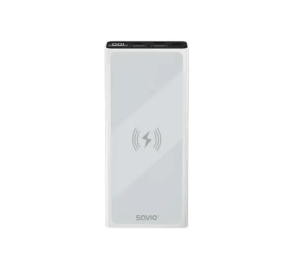 Savio BA-06 10000mAh 20W ładowanie indukcyjne Biały