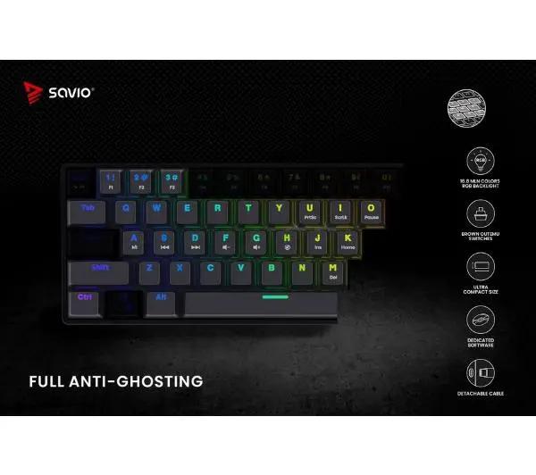 Savio Blackout BROWN Outemu Brown Czarny