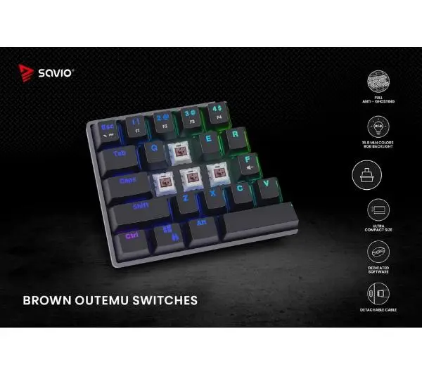 Savio Blackout BROWN Outemu Brown Czarny