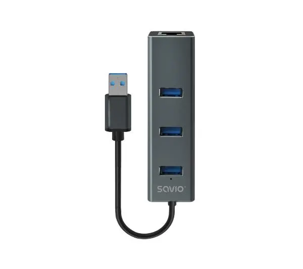 Stacja dokująca SAVIO AK-58 4w1 USB 3.2 Gen. 1, Pasywna Szary