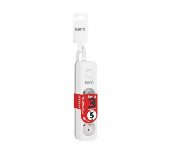 Kerg M02381 3 gniazda 5m Biały