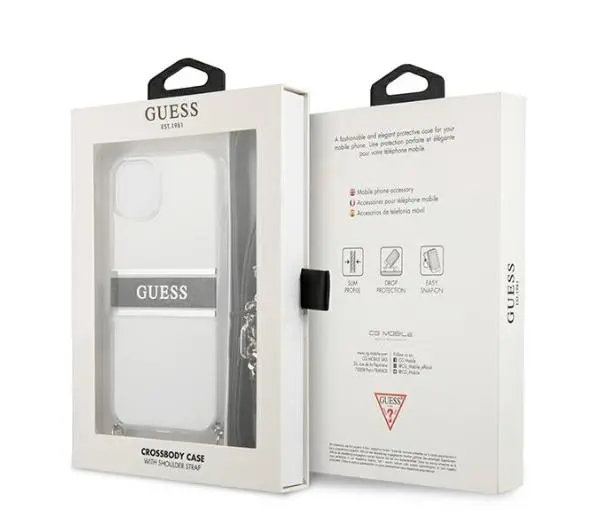 Guess 4G Grey Strap Silver Chain GUHCP13SKC4GBSI do iPhone 13 mini