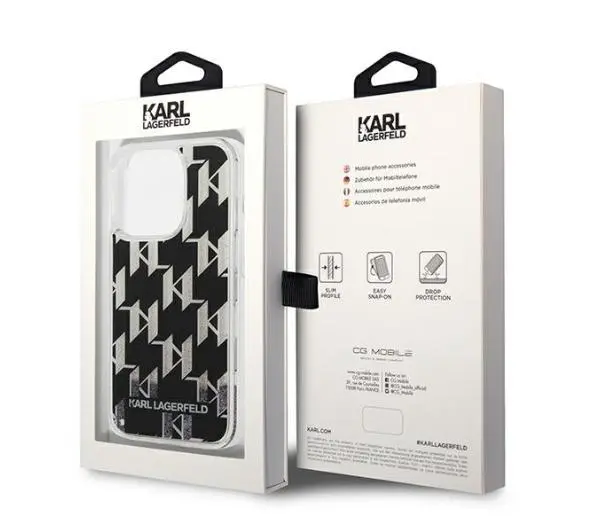 Karl Lagerfeld Liquid Glitter Monogram KLHCP14XLMNMK do iPhone 14 Pro Max