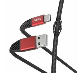Hama Extreme USB-C do USB 1,5m Czarno-czerwony