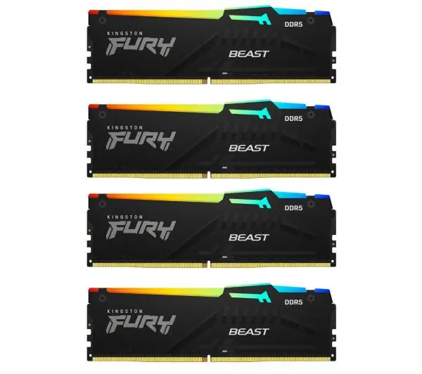 Kingston FURY Beast RGB DDR5 128GB (4 x 32GB) 5200 CL40 Czarny