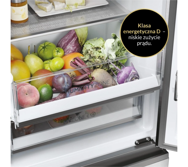 Haier Seria 5 HTW5618DNMG Pełny No Frost 185cm Szuflada z kontrolą wilgotności Zdalne sterowanie Inox - Kup na Raty - RRSO 0%