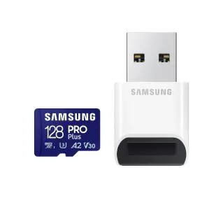 Samsung PRO Plus microSDXC 128GB U3 A2 V30 + czytnik