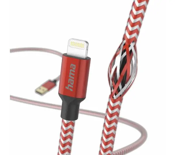 Hama Reflected Lightning do USB 1,5m Czerwony
