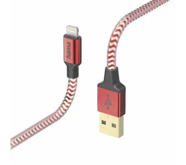 Hama Reflected Lightning do USB 1,5m Czerwony