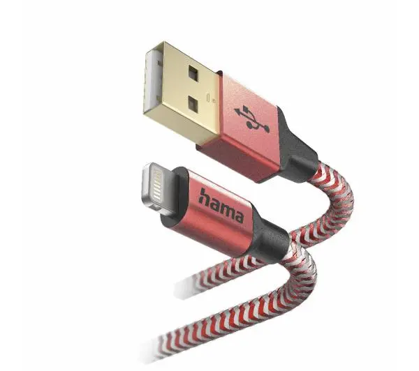 Hama Reflected Lightning do USB 1,5m Czerwony