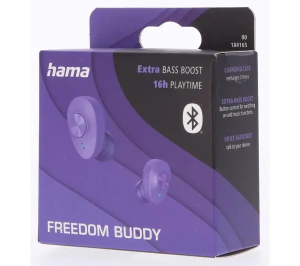 Hama Freedom Buddy Dokanałowe Bluetooth 5.3 Fioletowy