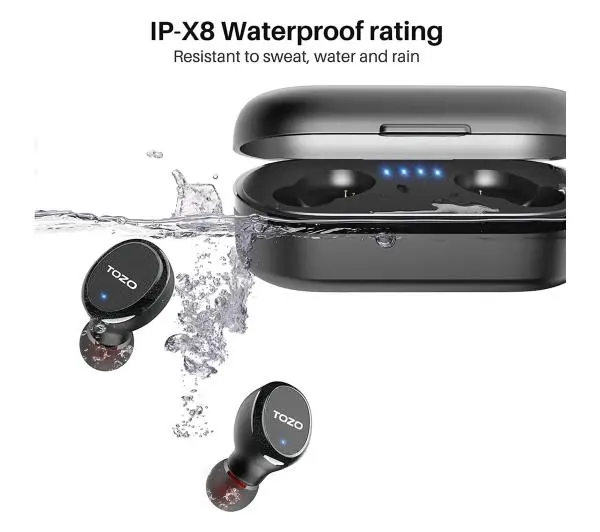 Tozo T10S Dokanałowe Bluetooth 5.2 Czarny