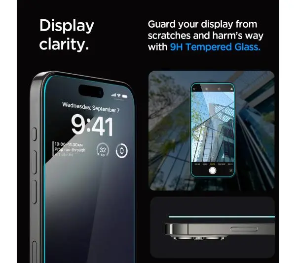 Spigen z aplikatorem Glas.tR EZ Fit do iPhone 15 Pro Max - 2 pack
