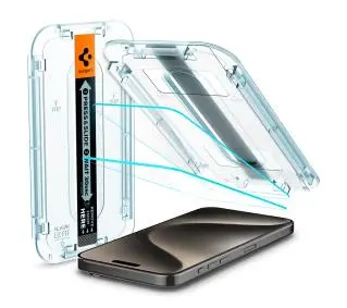 Spigen z aplikatorem Glas.tR EZ Fit do iPhone 15 Pro Max - 2 pack