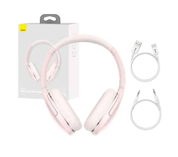 Baseus Encok D02 Pro Nauszne Bluetooth 5.0 Różowy