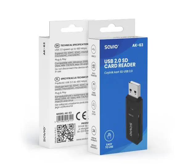 Savio AK-63 USB 2.0 Czarny